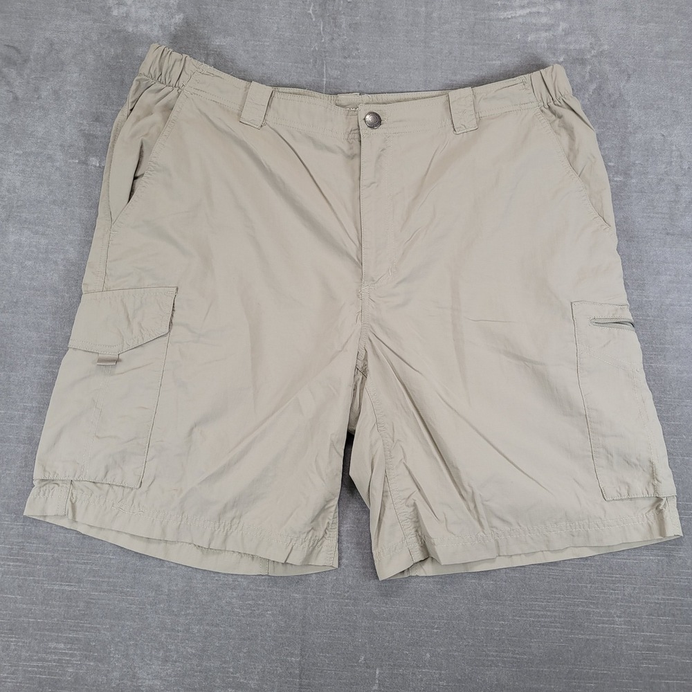 Columbia Mens Omni-Shade Cargo Shorts Tan‎ Beige Actual Size 38 Hiking Outdoor